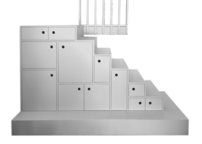 Galerieausbau Treppenschrank | Geländer | Arbeitstisch | Schrankwandf Treppenschrank mdf