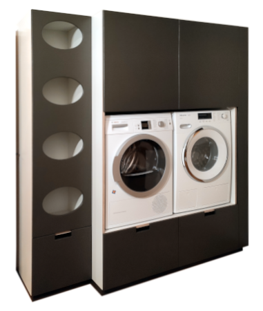 Waschmaschinenschrank Birken-Multiplex | melaminbeschichtet