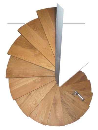Wendeltreppe Eiche/Stahl