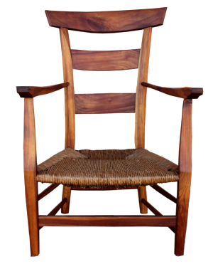 restaurierter Kaminsessel Nussbaum