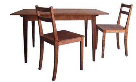 Spieltisch mit Stühlen Birnbaum geölt 100 * 130 cm